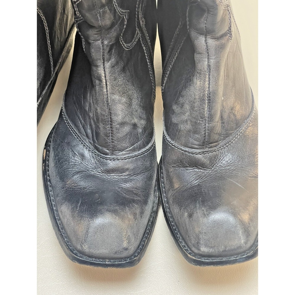 Mark Nason Women's Siren Size 7 Black  Leather Thigh High Boots Italy - Picture 14 of 15